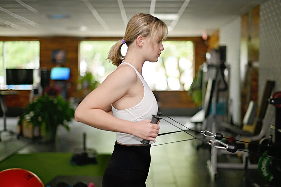 patient doing strengthening exercises