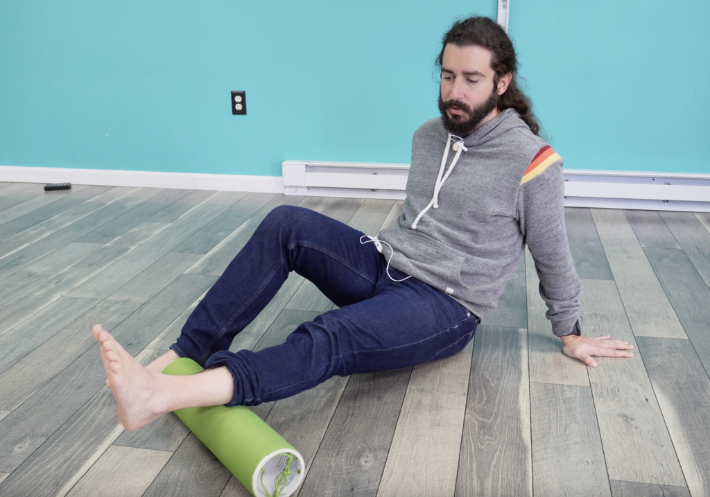 John improving his ankle mobility to support his achilles tendon