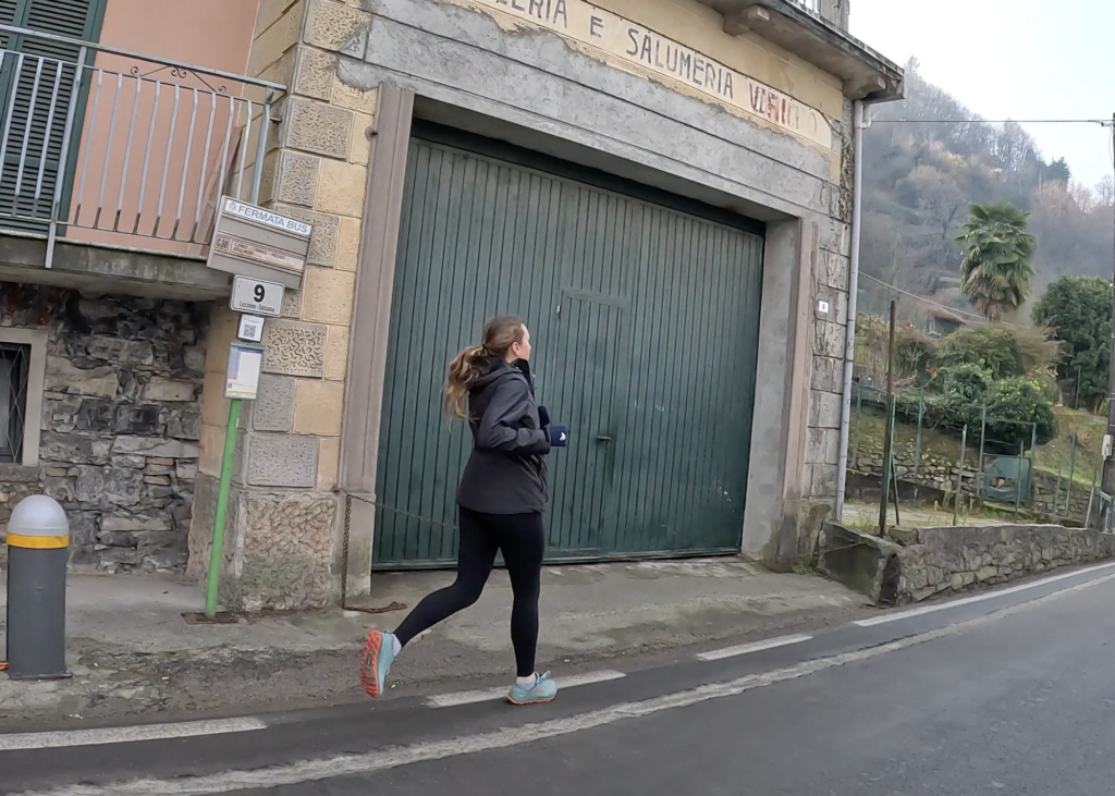 Chloe running in Italy