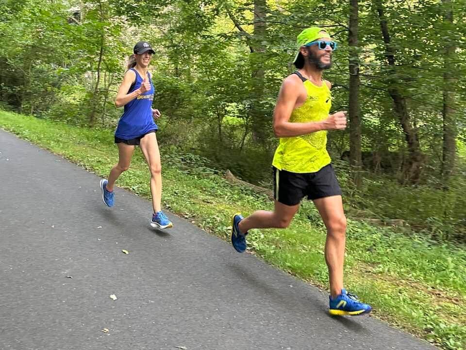 Jeremy running with friend and fellow runner post running injury