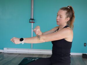 Dr. Chloe muscle scraping the forearm for shoulder pain relief