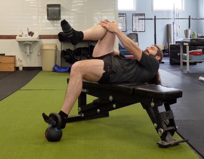 Dr. John doing a drop back to strengthen his hip flexors